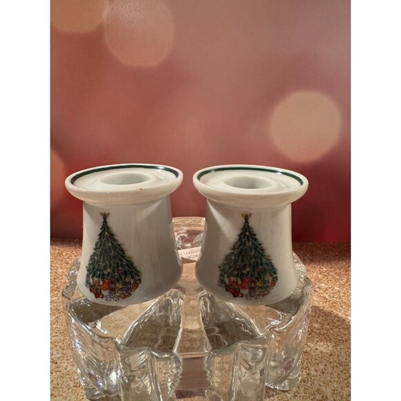 Vintage Noël Porcelle Pair of Candleholders – Designed by Don Schreckengost (197 - Picture 2 of 10